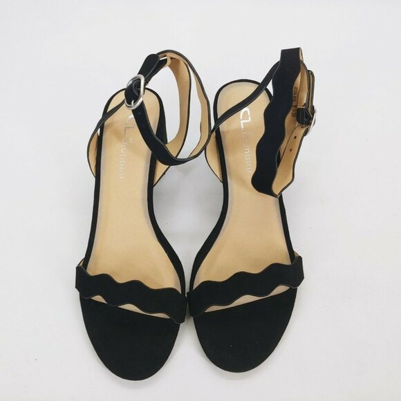 Chinese Laundry Womens Rosie Scalloped Open Toe Slingback Pumps Black 8.5 New - Picture 4 of 10